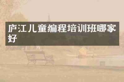 庐江儿童编程培训班哪家好