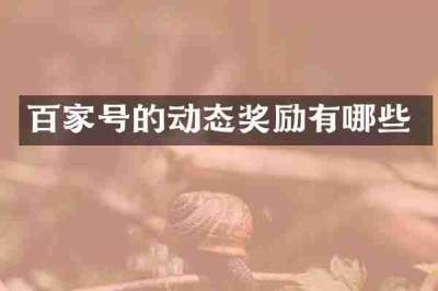 百家号的动态奖励有哪些