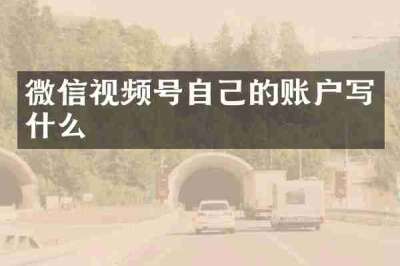 微信视频号自己的账户写什么