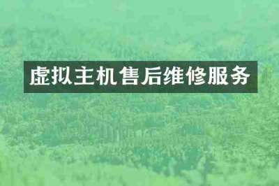 虚拟主机售后维修服务