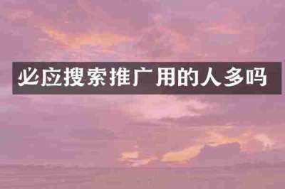 必应搜索推广用的人多吗
