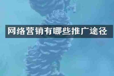 网络营销有哪些推广途径