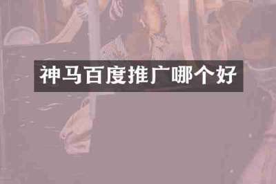 神马百度推广哪个好