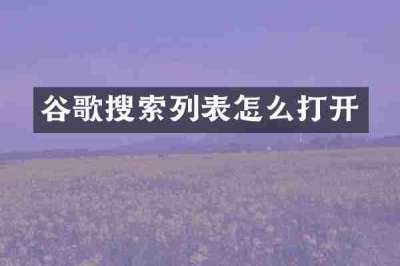 谷歌搜索列表怎么打开