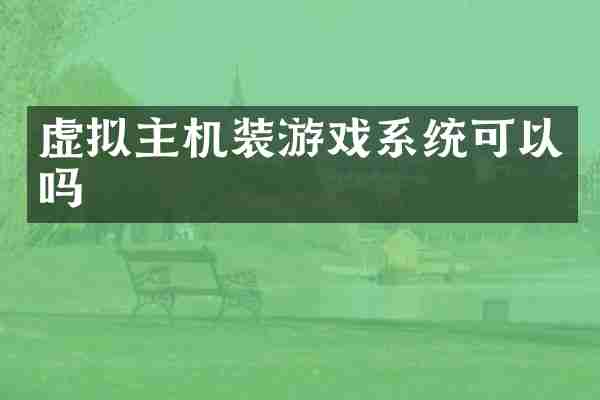 虚拟主机装游戏系统可以吗