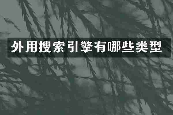 外用搜索引擎有哪些类型
