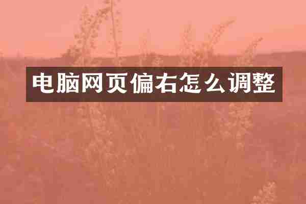 电脑网页偏右怎么调整