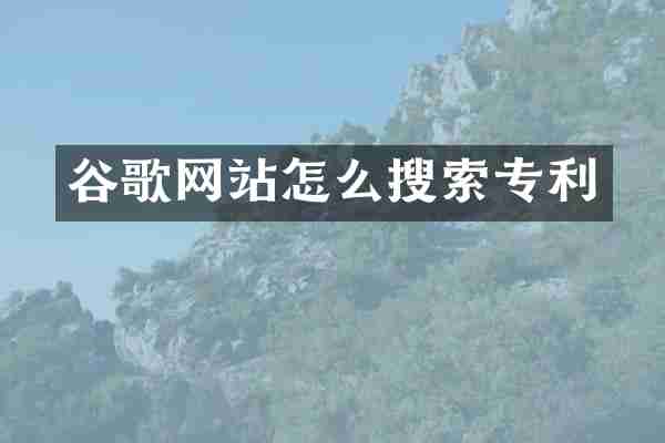 谷歌网站怎么搜索专利