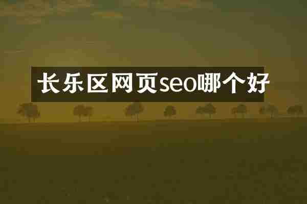 长乐区网页seo哪个好