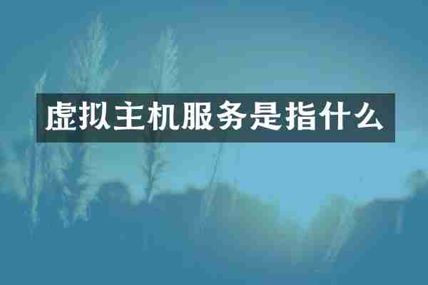 虚拟主机服务是指什么