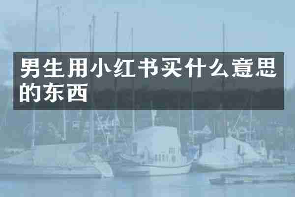 男生用小红书意思的东西
