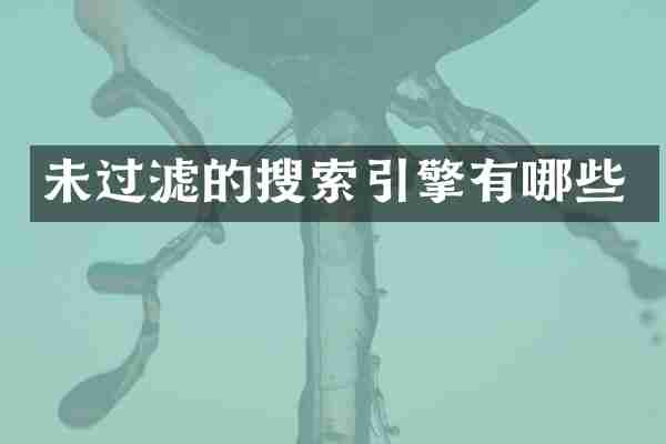 未过滤的搜索引擎有哪些