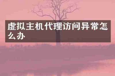 虚拟主机代理访问异常怎么办