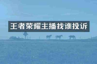 王者荣耀主播找谁投诉
