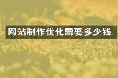 网站制作优化需要多少钱