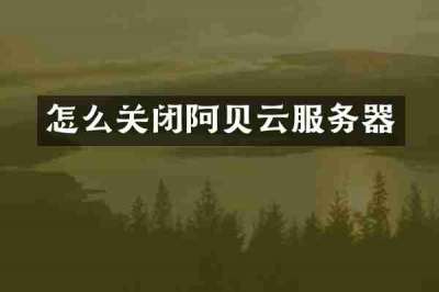 怎么关闭阿贝云服务器