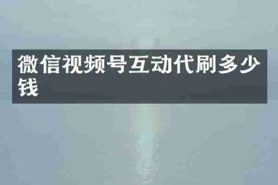 微信视频号互动代刷多少钱