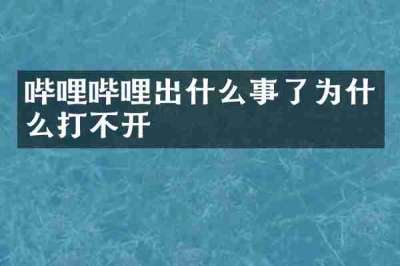 哔哩哔哩出什么事了为什么打不开