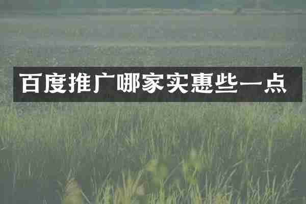 百度推广哪家实惠些一点