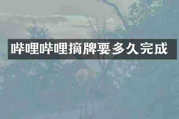 哔哩哔哩摘牌要多久完成