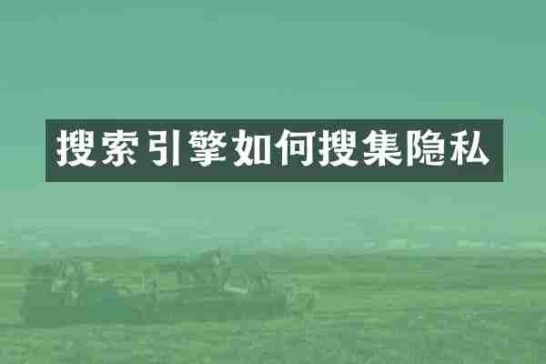 搜索引擎如何搜集隐私