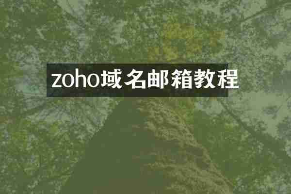 zoho域名邮箱教程