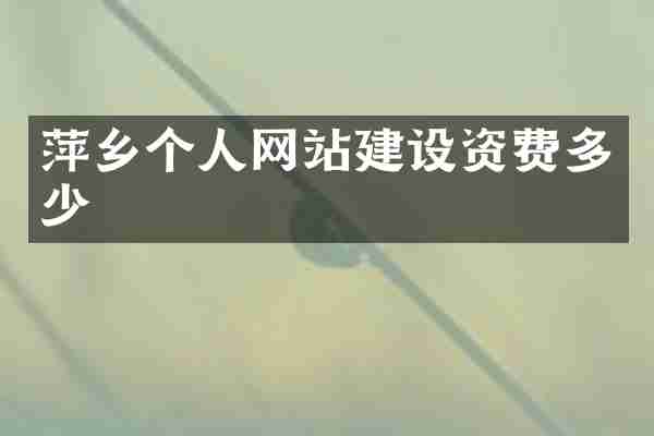 萍乡个人网站建设资费多少