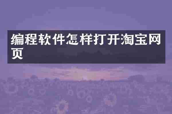 编程软件怎样打开淘宝网页