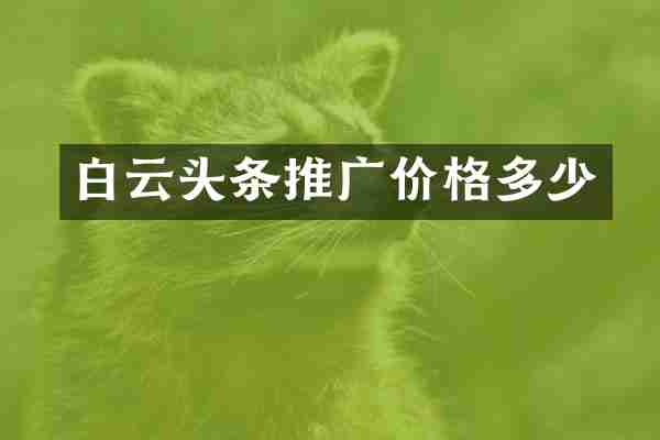 白云头条推广价格多少