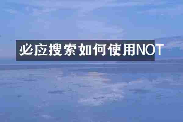 必应搜索如何使用NOT