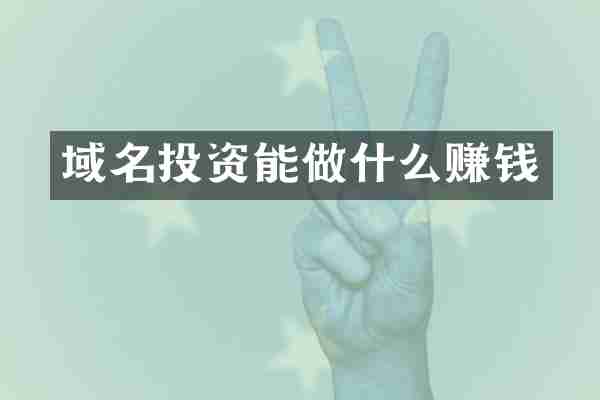域名投资能做什么赚钱
