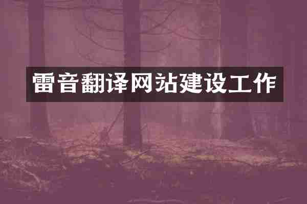 雷音翻译网站建设工作
