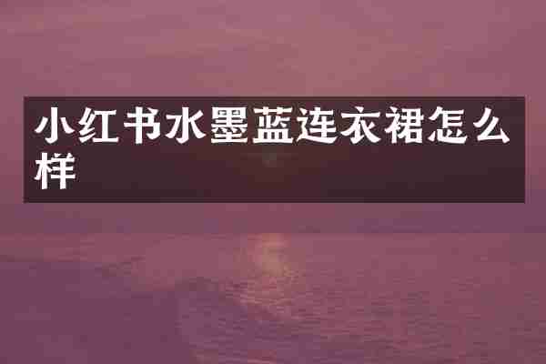 小红书水墨蓝连衣裙怎么样