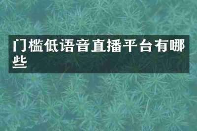 门槛低语音直播平台有哪些