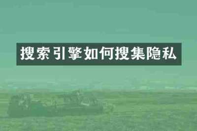 搜索引擎如何搜集隐私
