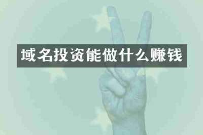 域名投资能做什么赚钱