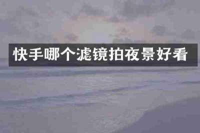 快手哪个滤镜拍夜景好看