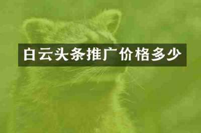 白云头条推广价格多少