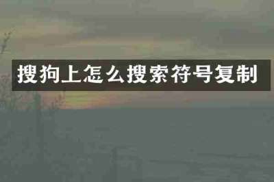 搜狗上怎么搜索符号复制