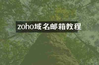 zoho域名邮箱教程