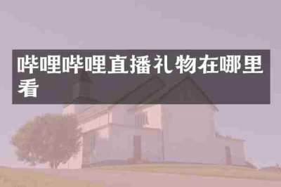 哔哩哔哩直播礼物在哪里看