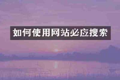 如何使用网站必应搜索