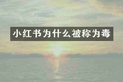 小红书为什么被称为毒