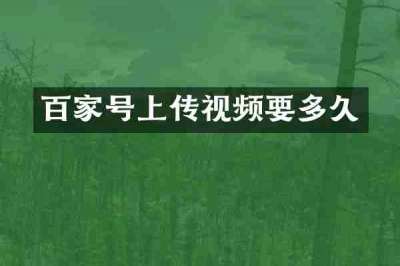 百家号上传视频要多久