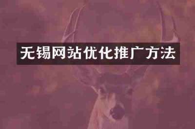 无锡网站优化推广方法
