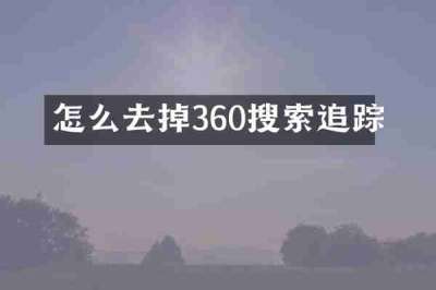 怎么去掉360搜索追踪