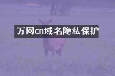 万网cn域名隐私保护