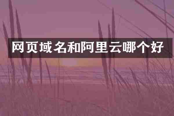 网页域名和阿里云哪个好