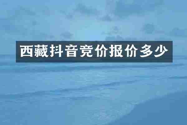 西藏抖音竞价报价多少
