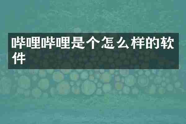 哔哩哔哩是个怎么样的软件